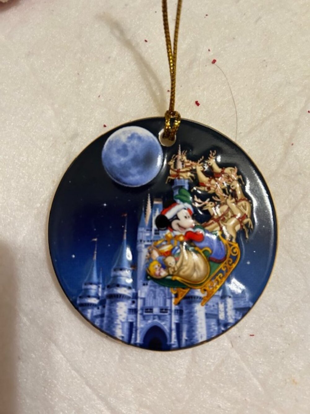 Disney Parks Christmas Ornament Mickey Sleigh Castle “Have a Magical Holiday Sea